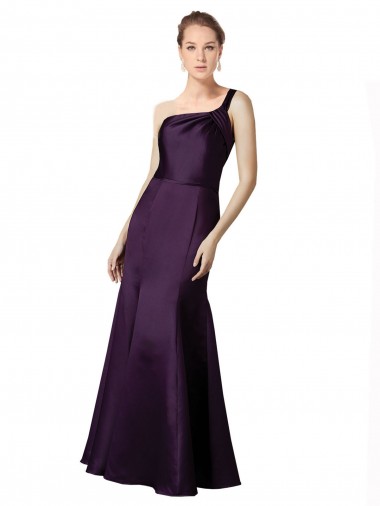 Long Sleeveless Satin Grape Mermaid Prom Dress / Bridesmaid Dress Colchester