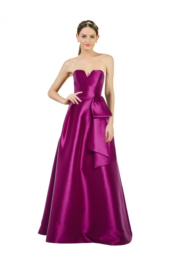 Long Sleeveless Satin Merlot A-Line Prom Dress / Bridesmaid Dress Colchester