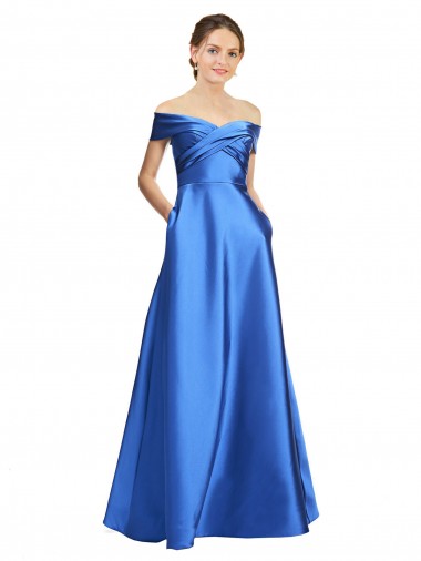 Long Sleeveless Satin A-Line Black Tie Evening Gown / Prom Dress / Bridesmaid Dress Colchester