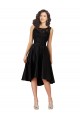 Midi Length Sleeveless Satin & Lace Black A-Line High Low Bridesmaid Dress Colchester