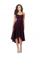 Short Sleeveless Satin Grape A-Line High Low Prom Dress / Bridesmaid Dress Colchester