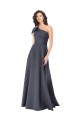 Long Sleeveless Satin Slate Grey A-Line Formal Evening Gown / Prom Dress / Bridesmaid Dress Colchester