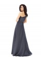 Long Sleeveless Satin Slate Grey A-Line Formal Evening Gown / Prom Dress / Bridesmaid Dress Colchester