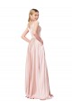 Long Sleeveless Satin Pink A-Line Formal Evening Gown / Prom Dress / Bridesmaid Dress Colchester