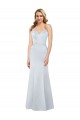 Long Sleeveless Satin Light Sky Blue Sheath Formal Evening Gown / Prom Dress / Bridesmaid Dress Colchester