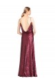 Long Sleeveless Sequin Burgundy A-Line Formal Evening Gown / Prom Dress / Bridesmaid Dress Colchester
