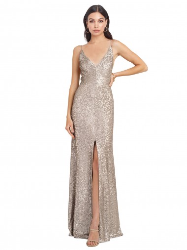 Long Sleeveless Sequin & Sparkling Sequin Silver Sheath Formal Evening Gown / Prom Dress / Bridesmaid Dress Colchester