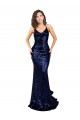 Long Sleeveless Sequin Dark Navy Mermaid Formal Evening Gown / Prom Dress / Bridesmaid Dress Colchester