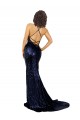 Long Sleeveless Sequin Dark Navy Mermaid Formal Evening Gown / Prom Dress / Bridesmaid Dress Colchester