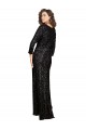 Long Long Sleeves Sequin Black A-Line Formal Dress / Bridesmaid Dress Colchester