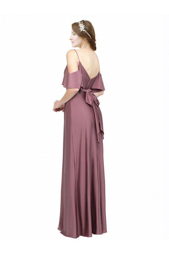Long Cold Shoulder Silk like Satin Sheath Formal Evening Gown / Prom Dress / Bridesmaid Dress Colchester