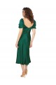 Midi Length Short Sleeves Silk like Satin Hunter A-Line Formal Evening Gown / Prom Dress / Bridesmaid Dress Colchester