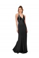 Long Sleeveless Silk like Satin Black Sheath Black Tie Evening Gown / Prom Dress / Bridesmaid Dress Colchester