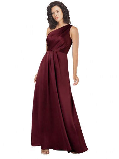 Long Sleeveless Silk like Satin Burgundy A-Line Formal Evening Gown / Prom Dress / Bridesmaid Dress Colchester