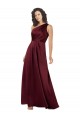 Long Sleeveless Silk like Satin Burgundy A-Line Formal Evening Gown / Prom Dress / Bridesmaid Dress Colchester
