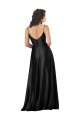 Long Sleeveless Silk like Satin Black A-Line Formal Dress / Bridesmaid Dress Colchester
