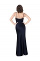 Long Sleeveless Silk like Satin Dark Navy A-Line Black Tie Evening Gown / Prom Dress / Bridesmaid Dress Colchester