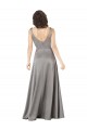 Long Sleeveless Silk like Satin Pearl Grey A-Line Formal Evening Gown / Prom Dress / Bridesmaid Dress Colchester
