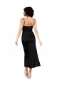 Tea Length Sleeveless Silk like Satin Black A-Line Formal Evening Gown / Prom Dress / Bridesmaid Dress Colchester