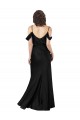 Long Sleeveless Silk like Satin Black Off the Shoulder A-Line Formal Dress / Bridesmaid Dress Colchester