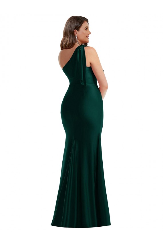 Long Sleeveless Silk like Satin Ever Green Mermaid Formal Plus Size Evening Gown / Prom Dress / Bridesmaid Dress Colchester