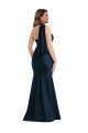 Long Sleeveless Silk like Satin Dark Navy Mermaid Formal Plus Size Evening Gown / Prom Dress / Bridesmaid Dress Colchester