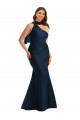 Long Sleeveless Silk like Satin Dark Navy Mermaid Formal Plus Size Evening Gown / Prom Dress / Bridesmaid Dress Colchester