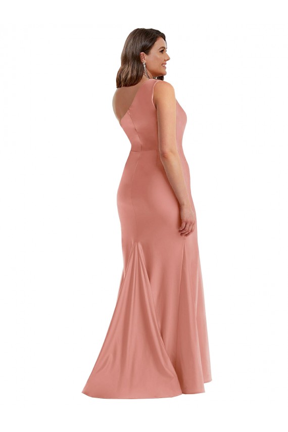 Long Sleeveless Silk like Satin Georgia Peach Mermaid Black Tie Plus Size Evening Gown / Prom Dress / Bridesmaid Dress Colchester