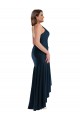 Long Sleeveless Silk like Satin Dark Navy Mermaid High Low Plus Size Evening Gown / Prom Dress / Bridesmaid Dress Colchester