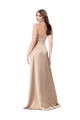 Long Sleeveless Silk like Satin Champagne Pink A-Line Formal Evening Gown / Prom Dress / Bridesmaid Dress Colchester