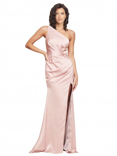 Long Sleeveless Silk like Satin Pink Sheath Formal Evening Gown / Prom Dress / Bridesmaid Dress Colchester