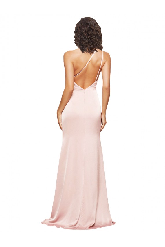 Long Sleeveless Silk like Satin Pink Sheath Formal Evening Gown / Prom Dress / Bridesmaid Dress Colchester