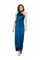 Long Sleeveless Silk like Satin Peacock Blue Sheath Formal Evening Gown / Prom Dress / Bridesmaid Dress Colchester