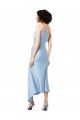 Midi Length Sleeveless Silk like Satin Light Sky Blue A-Line Formal Evening Gown / Prom Dress / Bridesmaid Dress Colchester