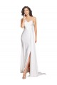 Long Sleeveless Silk like Satin White A-Line Wedding Dress Colchester
