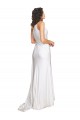 Long Sleeveless Silk like Satin White A-Line Wedding Dress Colchester
