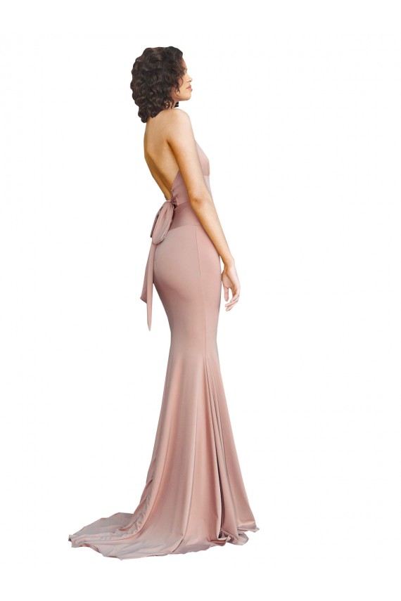Long Sleeveless Spandex Dusty Pink Mermaid Formal Evening Gown / Prom Dress / Bridesmaid Dress Colchester
