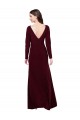 Long Long Sleeves Spandex Burgundy Gold Sheath Prom Dress / Bridesmaid Dress Colchester