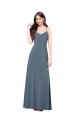 Long Sleeveless Spandex Slate Grey A-Line Prom Dress / Bridesmaid Dress Colchester