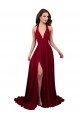 Long Sleeveless Spandex Burgundy A-Line Black Tie Evening Gown / Prom Dress / Bridesmaid Dress Colchester