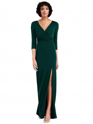 Long Long Sleeves Spandex Dark Green Trumpet Formal Evening Gown / Prom Dress / Bridesmaid Dress Colchester