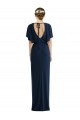Short Sleeves Long Spandex Dark Navy Sheath Semi Formal Evening Dress / Prom Dress / Bridesmaid Dress Colchester