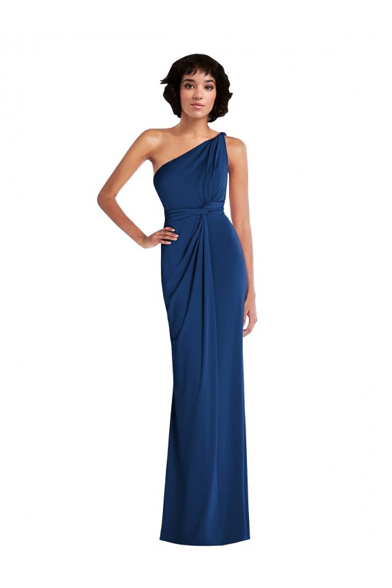 Long Sleeveless Spandex Royal Blue Sheath Semi Formal Evening Dress / Prom Dress / Bridesmaid Dress Colchester