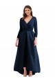 Long Long Sleeves Spandex Dark Navy Ball Gown High Low Plus Size Evening Gown / Prom Dress / Bridesmaid Dress Colchester