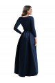 Long Long Sleeves Spandex Dark Navy Ball Gown High Low Plus Size Evening Gown / Prom Dress / Bridesmaid Dress Colchester