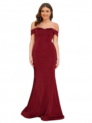 Long Sleeveless Spandex Burgundy Mermaid Formal Plus Size Evening Gown / Prom Dress / Bridesmaid Dress Colchester