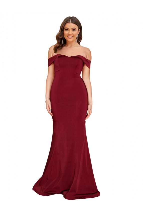 Long Sleeveless Spandex Burgundy Mermaid Formal Plus Size Evening Gown / Prom Dress / Bridesmaid Dress Colchester