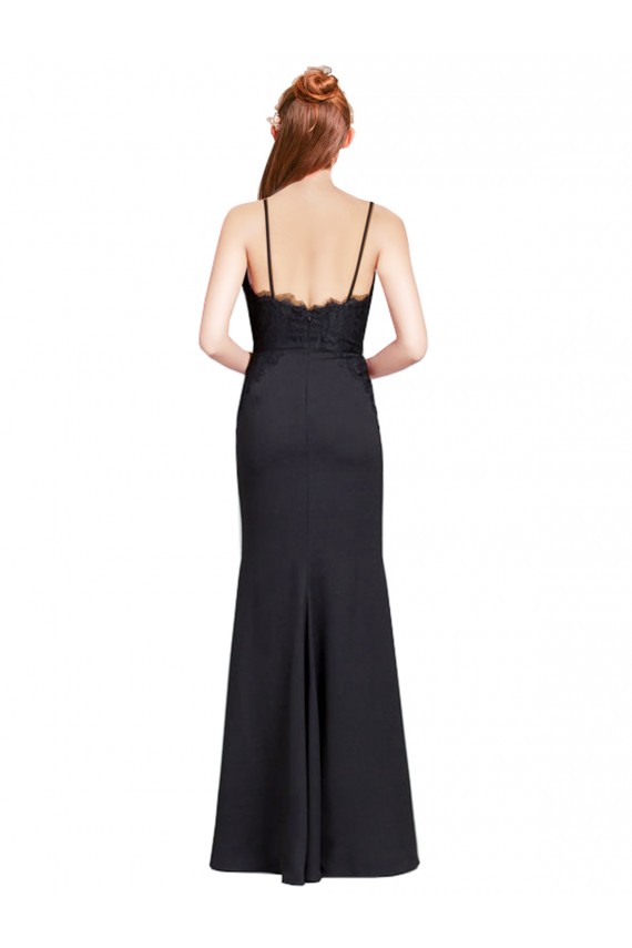 Long Sleeveless Stretch Crepe Black Mermaid Prom Dress / Bridesmaid Dress Colchester