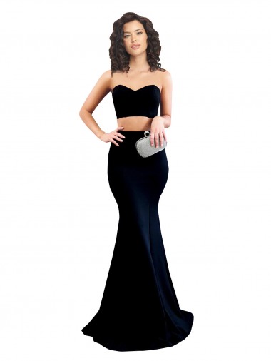 Long Sleeveless Stretch Crepe Black Mermaid Formal Evening Gown / Prom Dress / Bridesmaid Dress Colchester