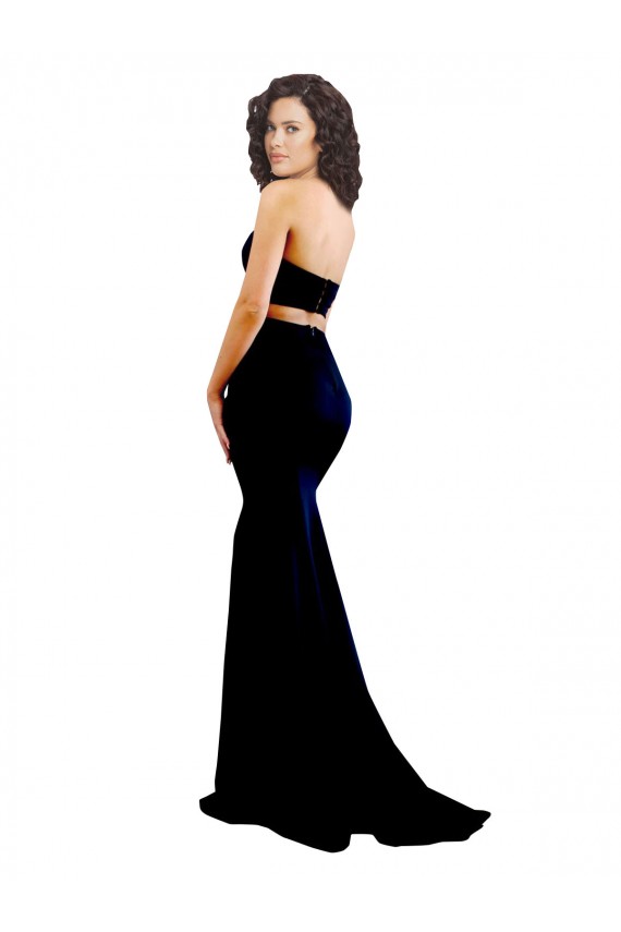 Long Sleeveless Stretch Crepe Black Mermaid Formal Evening Gown / Prom Dress / Bridesmaid Dress Colchester